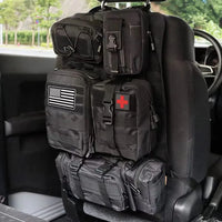 Organisateur de rangement suspendu tactique multifonction de haute qualité, 55x37CM, 600D, 6 pièces en 1, pour siège arrière de voiture