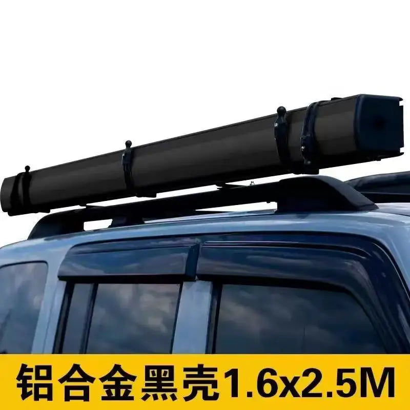 Coque en alliage d'aluminium tout-terrain SUV tente latérale de voiture extérieure pare-soleil auvent en caoutchouc noir tente latérale personnalisée