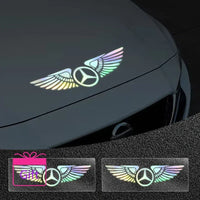 Autocollant de coffre de capot de pare-brise aile d'ange Laser coloré de voiture pour Mercedes Benz C180 C200 C260 C300 W108 W124 W126 W140 W168 W169