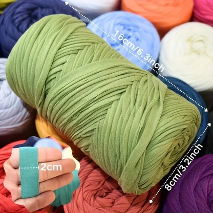 Fil à tricoter élastique de qualité supérieure 200g - Couleurs vibrantes pour sacs au crochet, paniers, tapis, cadeau de la Saint-Valentin |   Expédition 24h/24