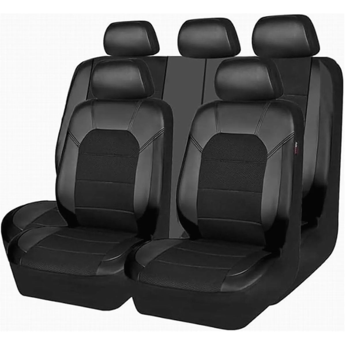 Housse de siège de voiture universelle en Polyester + cuir, couture Sandwich, 9 pièces