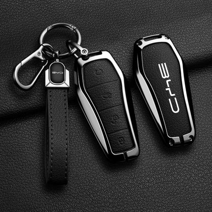 Nouveau Style en alliage peau de mouton voiture clé housse pour BYD chanson Pro Plus Max Dmi EV joint dauphin télécommande clé Auto accessoires