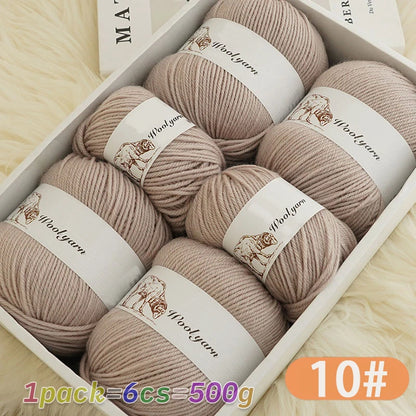 Fil de laine moyen de couleur Pure, 500g, à la mode, Simple, chaud, fait à la main, adapté aux écharpes à tricoter, pulls, gants, chapeaux