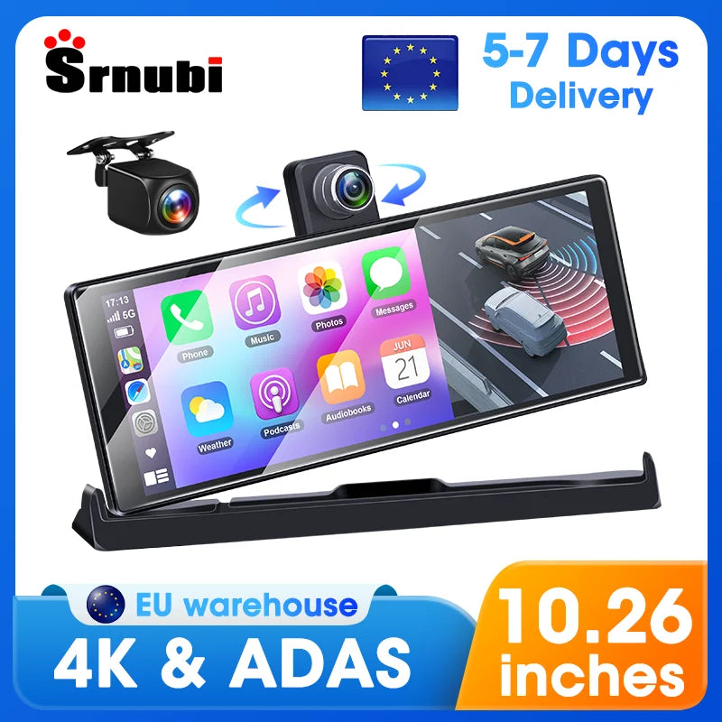 10.26 ''4K ADAS Dashcam voiture DVR Android Auto Carplay écran automobile système Intelligent enregistreur vidéo moniteur caméra de recul