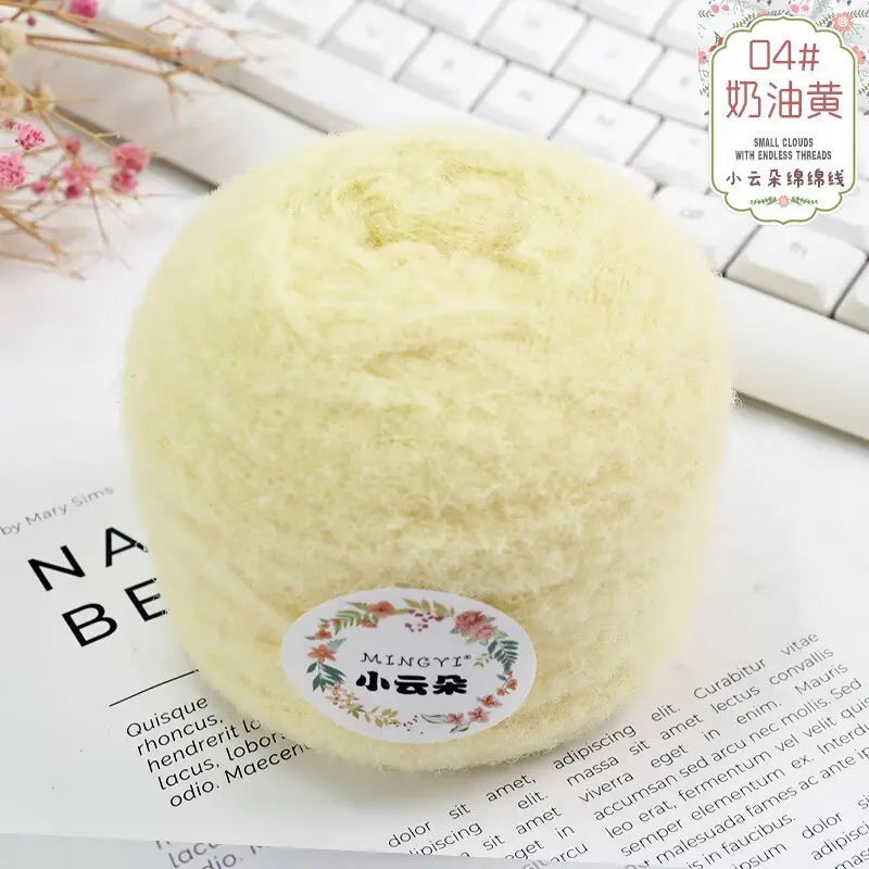 100g/boule 6 brins de fil de coton nuage tissé à la main bricolage gaufre écharpe chapeau bébé fil balle