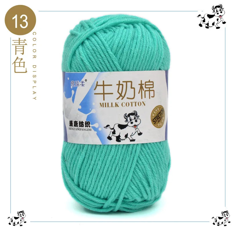 Fil à tricoter en coton au lait, 5 brins, 50g, pour bricolage de sacs de poupée, fil, écharpe, chaussettes