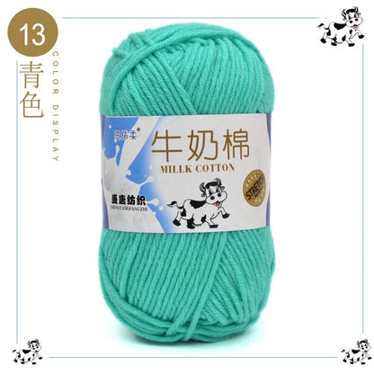 Fil à tricoter en coton au lait, 5 brins, 50g, pour bricolage de sacs de poupée, fil, écharpe, chaussettes
