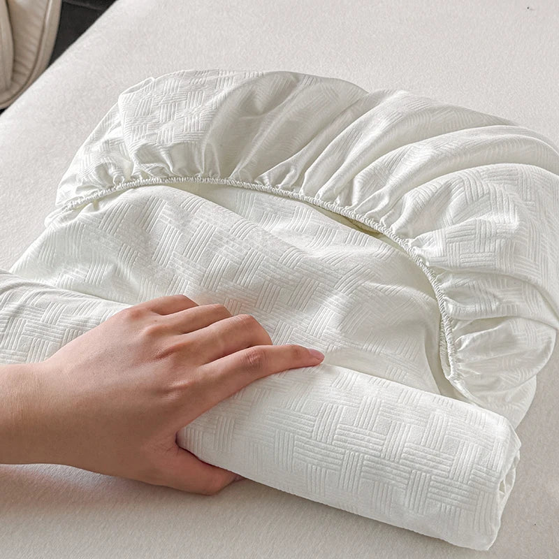Drap-housse avec bande élastique, couleur unie, housse de matelas douce pour lit simple, double, king, queen, 90/120/140/150/160/180x200cm