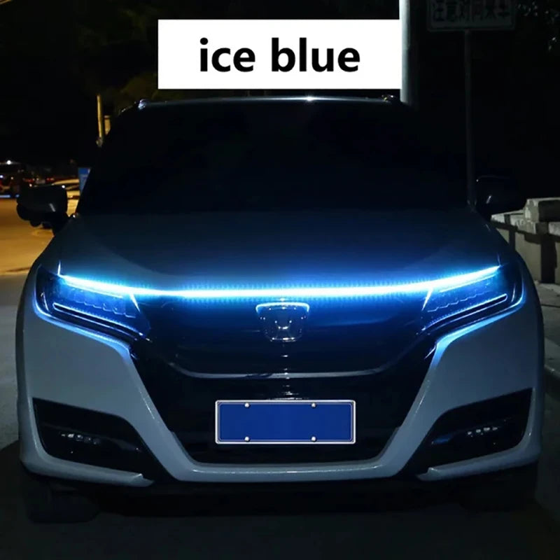 Feux diurnes à LED pour capot de voiture, démarrage par balayage, lumières décoratives, guide de capot moteur automatique DRL, lampe d'ambiance décorative, 12V, 150cm