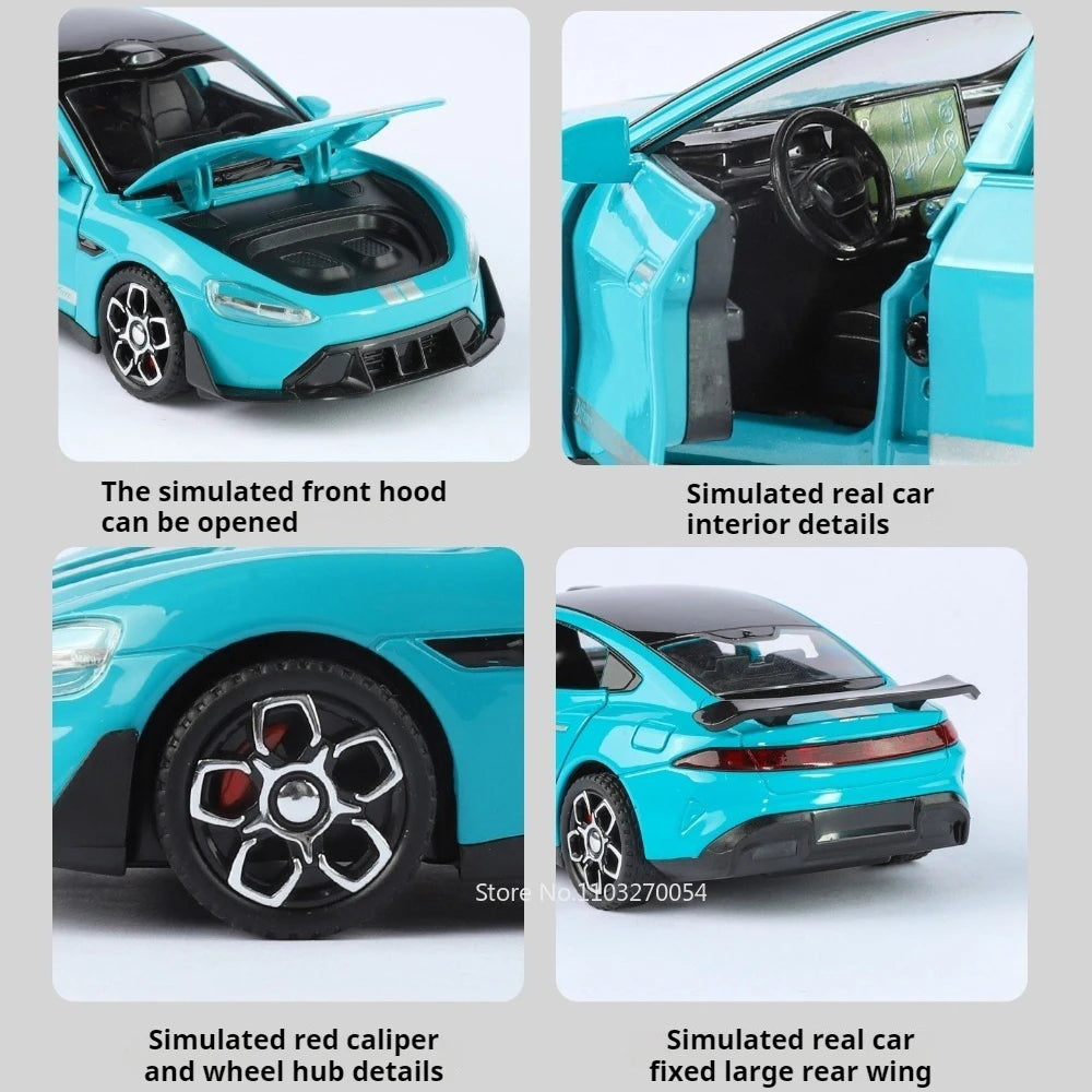 Modèle de voiture de sport en alliage SU7 Ultra BYD Yangwang U9, jouet moulé sous pression, roue arrière, traction avec son et lumière, véhicule de collection, loisirs, 1:32