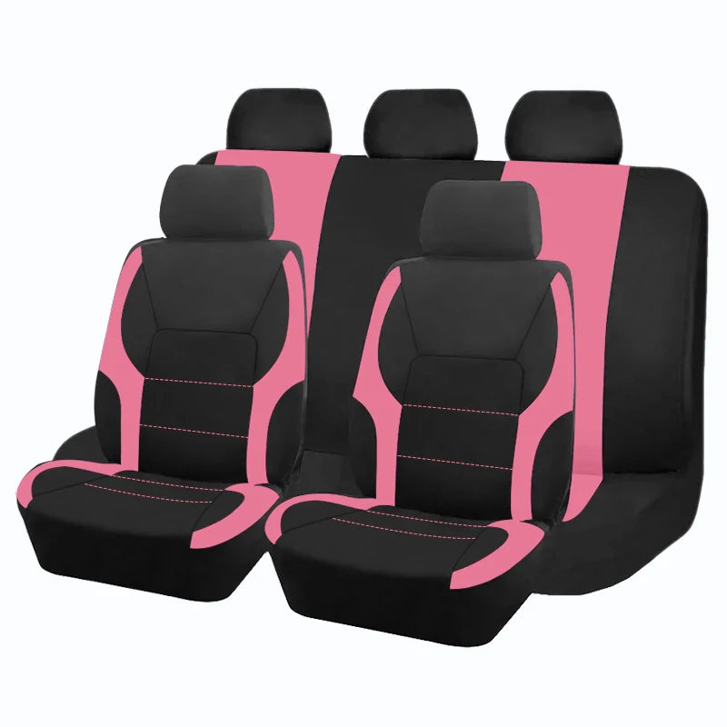 AUTO PLUS-Ensemble de Housses de Siège de Voiture Universelles en Polyester, Protection en Tissu Uni Bicolore, Accessoires Automobiles