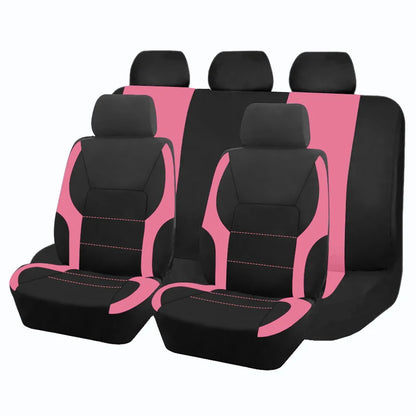 AUTO PLUS-Ensemble de Housses de Siège de Voiture Universelles en Polyester, Protection en Tissu Uni Bicolore, Accessoires Automobiles
