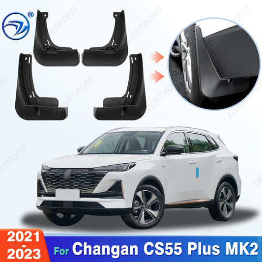 Garde-boue ABS durables pour Changan CS55 Plus MK2 2021 2022 2023, 4 pièces, garde-boue de voiture, installation facile, accessoires automobiles