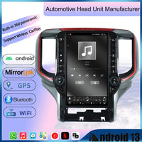Autoradio Android 13 pour Dodge Ram 2019 – 2024, lecteur vidéo multimédia de Navigation GPS Carplay, unité principale à écran tactile 13.6 pouces