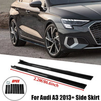 Pour Audi accessoires A3 berline 2013 + ensemble d'extension de jupe latérale de voiture panneaux à bascule lèvre pare-chocs ABS 8 pièces noir brillant