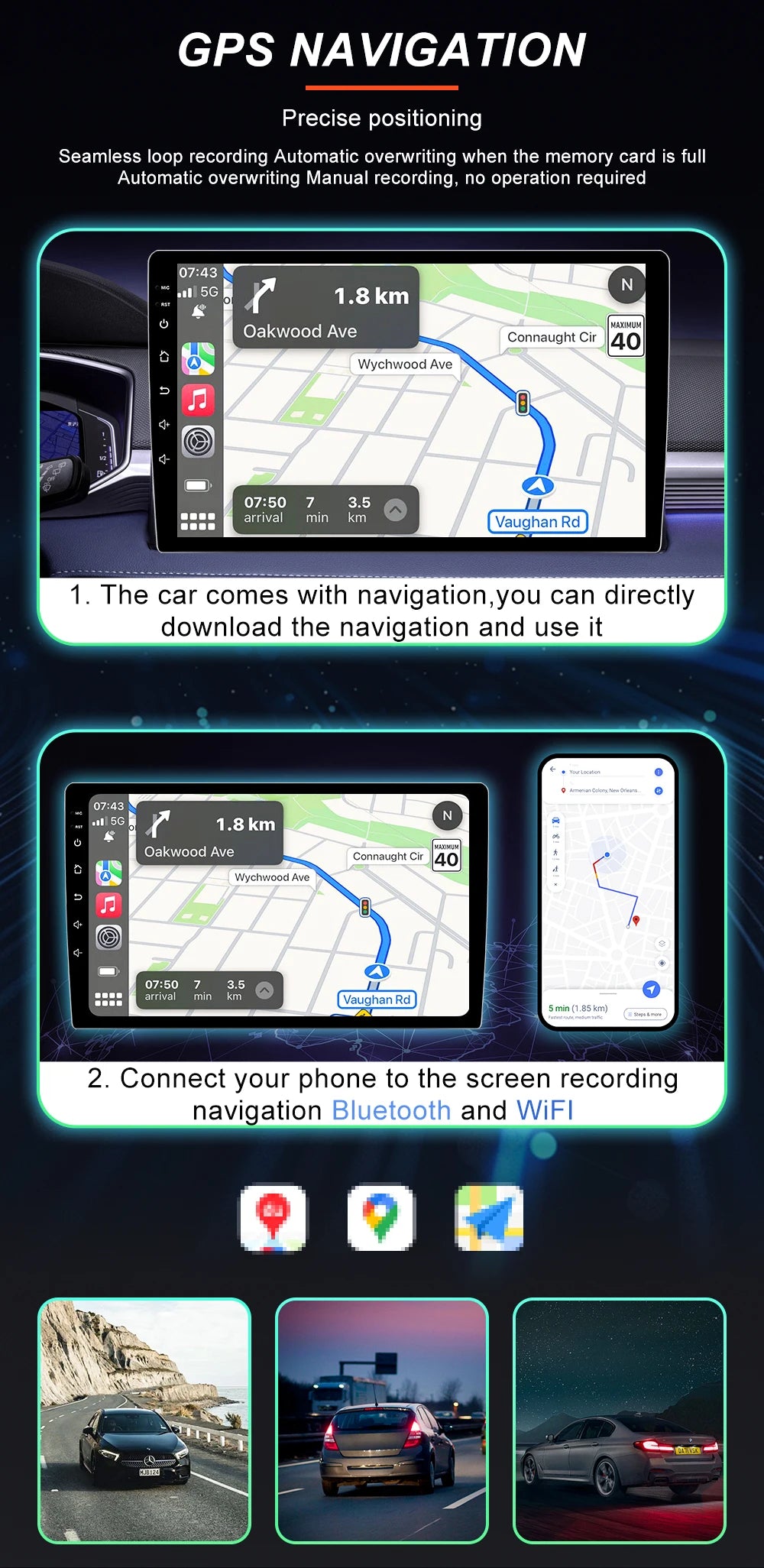 Pour Mercedes Benz classe C 3 W204 S204 2006 - 2011 Android 15 Carplay Auto autoradio multimédia lecteur vidéo Navigation GPS DSP