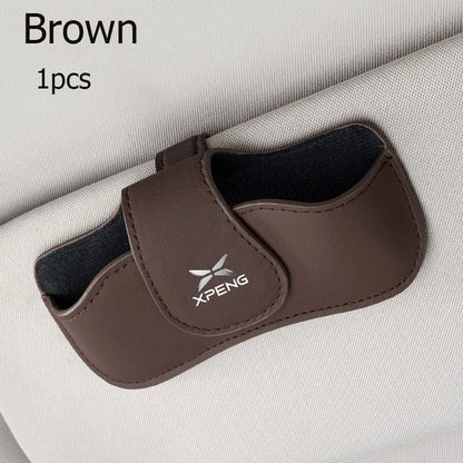 Sac à lunettes pare-soleil de voiture, boîte de rangement en cuir résistant à l'usure pour lunettes de soleil XPeng G3 G6 G9 P5 P7 P7 + P9 G3i X9 N5 G7 MONA M03
