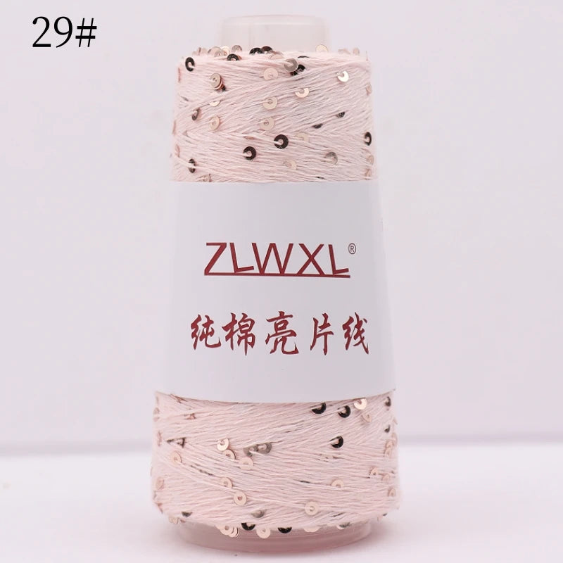   Блэк – fil de coton à paillettes, 100g, 800M, 3mm, décoration tricotée, crochet à la main, tricot jaune