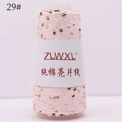  Блэк – fil de coton à paillettes, 100g, 800M, 3mm, décoration tricotée, crochet à la main, tricot jaune