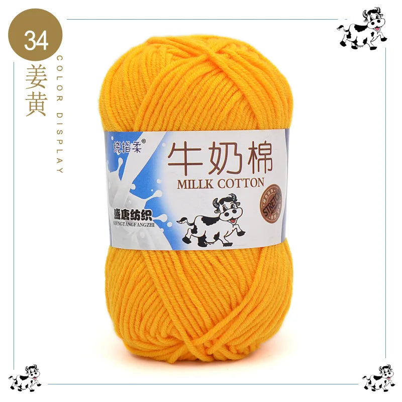 Fil à tricoter en coton au lait, 5 brins, 50g, pour bricolage de sacs de poupée, fil, écharpe, chaussettes