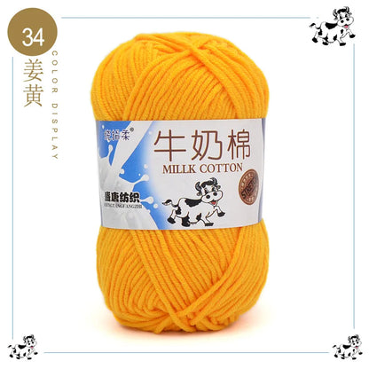 Fil à tricoter en coton au lait, 5 brins, 50g, pour bricolage de sacs de poupée, fil, écharpe, chaussettes
