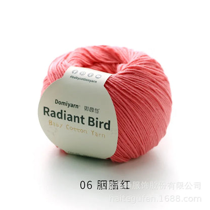 Fil de coton pur 100% biologique, fil pour bébé 50g pour tricoter, crochet et artisanat, crochet tissé à la main, pull, chapeau, fil d'écharpe