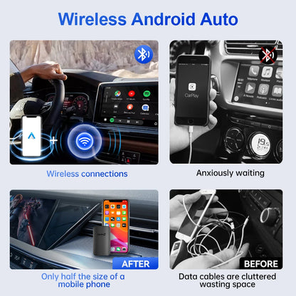 2026 CarlinKit Android Auto adaptateur sans fil Smart Ai Box Plug and Play Bluetooth WiFi connexion automatique pour les voitures automatiques Android filaires