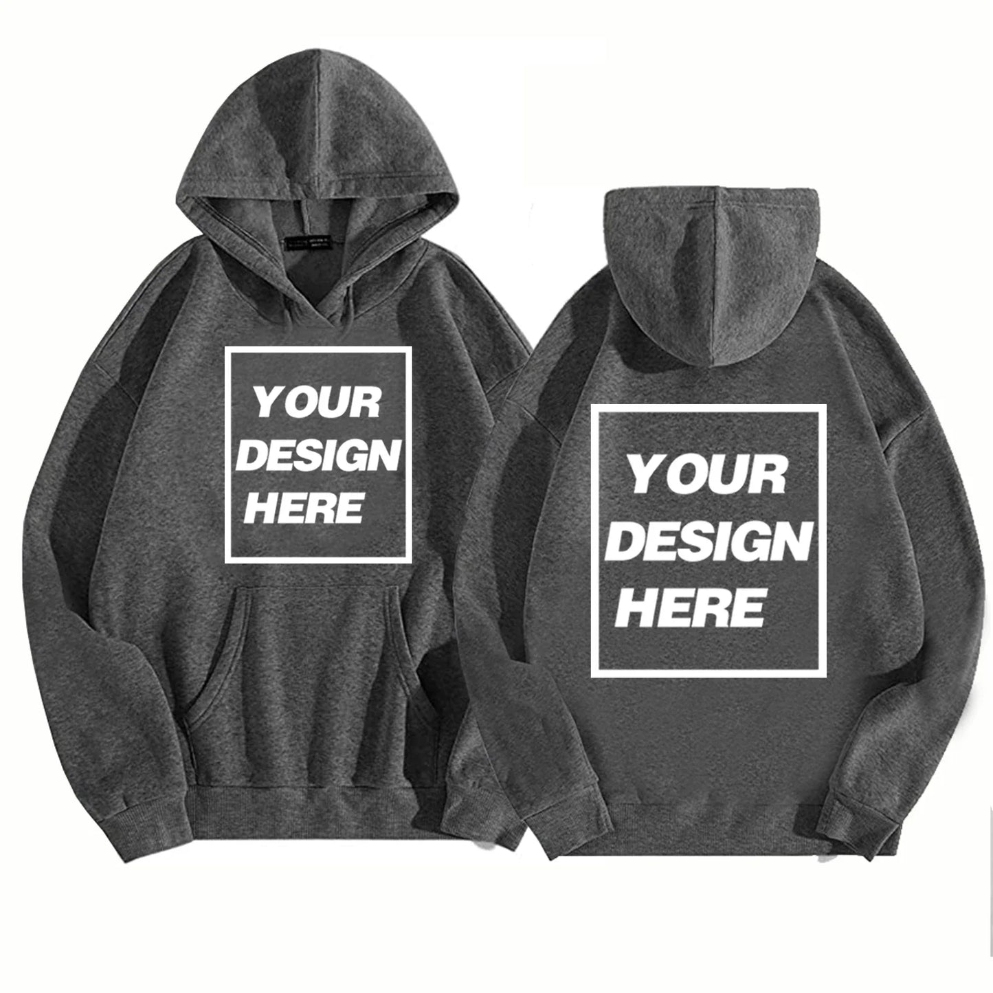 Sweat à capuche Harajuku personnalisé unisexe streetwear avec texte ou design