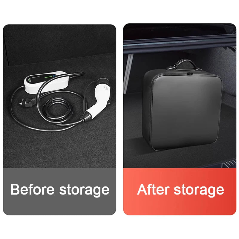 Boîte de rangement pour câble de recharge de voiture électrique compatible avec LYNK&CO 01 02 Z10 Z20 03 05 06 07 08 09 900 Câbles de charge de véhicule électrique Sac de transport
