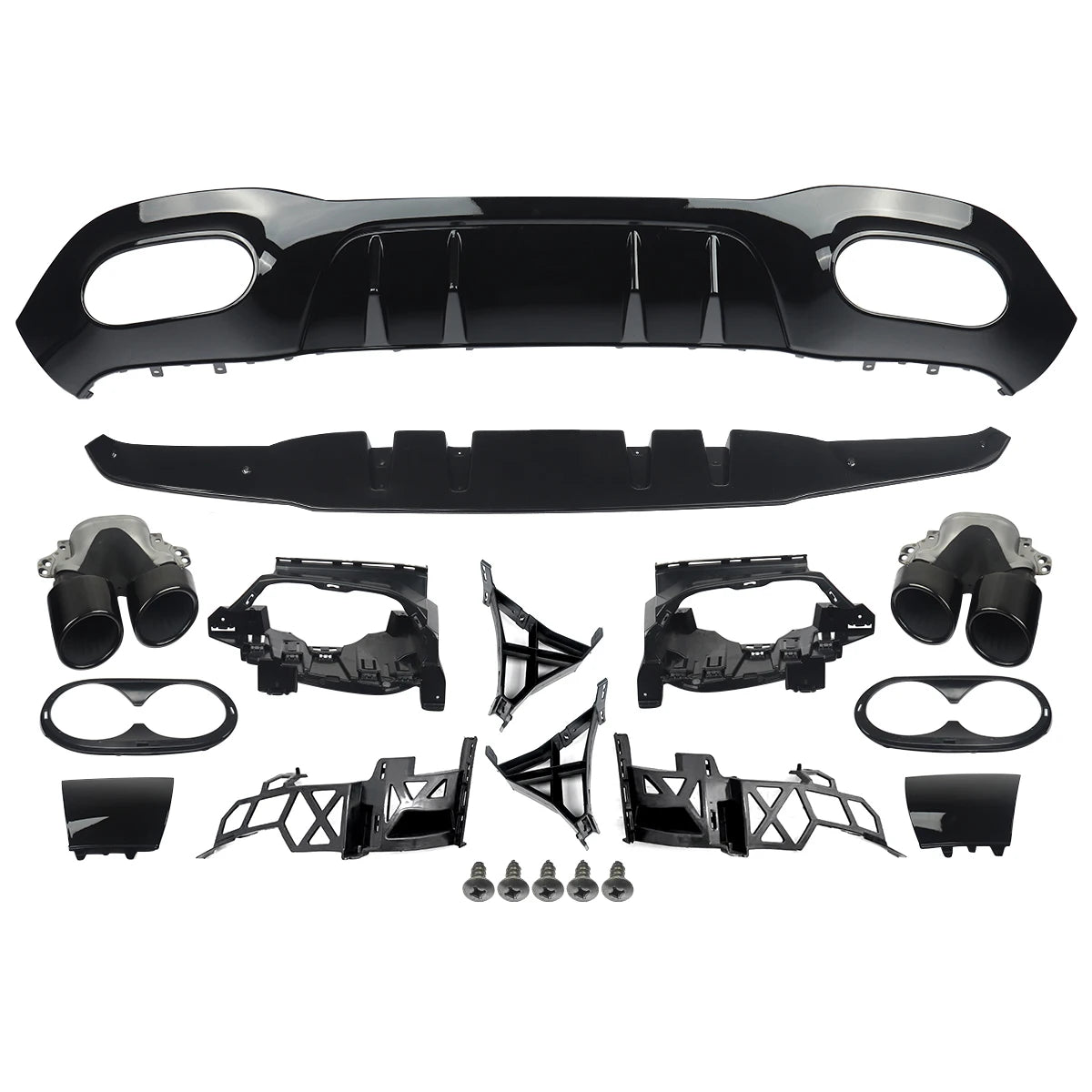 Lèvre de diffuseur de pare-chocs arrière de Style A45 A35 avec embouts d'échappement pour Mercedes Benz W177 A160 A180 A200 A220 A250 hayon 2019 +