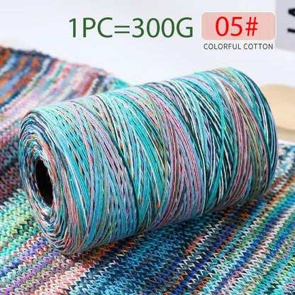 100% coton motif arc-en-ciel teint rétro fil de coton fait à la main matériel de bricolage pour tricoter motif à la mode pull écharpe chapeau écharpe bandeau sac à dos sac à main accessoires de vêtements boule de fil