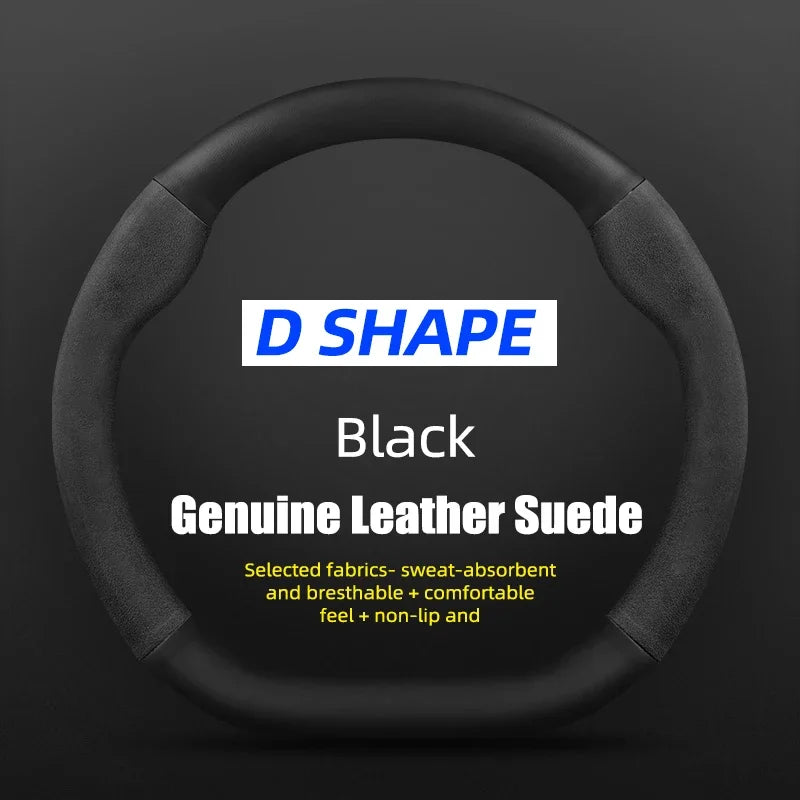 Juste de volant en cuir véritable pour Volkswagen, fibre de carbone, compatible avec VW CC Polo Bora Golf Jetta Lavida Lamando Magotan Passat