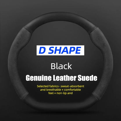 Juste de volant en cuir véritable pour Volkswagen, fibre de carbone, compatible avec VW CC Polo Bora Golf Jetta Lavida Lamando Magotan Passat