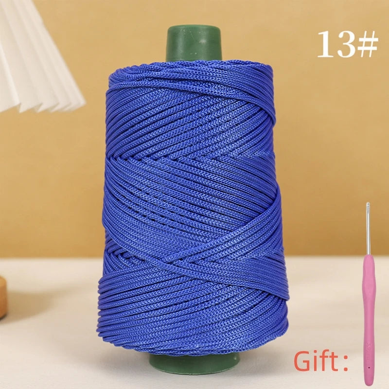 Corde légère au crochet, 250g, 3mm, fil creux cool au crochet, chapeau de soleil d'été, tricot à la main, fils épais, sac, coussin de chapeau