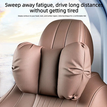 Coussin de tête de siège auto universel de haute qualité, oreiller de nuque en cuir perforé respirant, support lombaire pour voiture