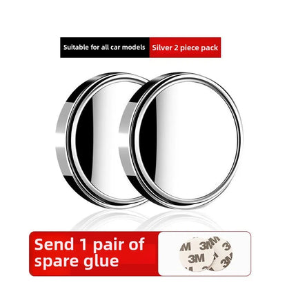 Miroir d'angle mort convexe à cadre rond, 2 pièces, sécurité de conduite, grand angle à 360 degrés, rétroviseur transparent réglable, accessoires de voiture