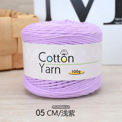 100 g/rouleau fil de coton pur coloré bébé fil de coton doux gros bébé coton Crochet tricots bricolage fil à tricoter à la main