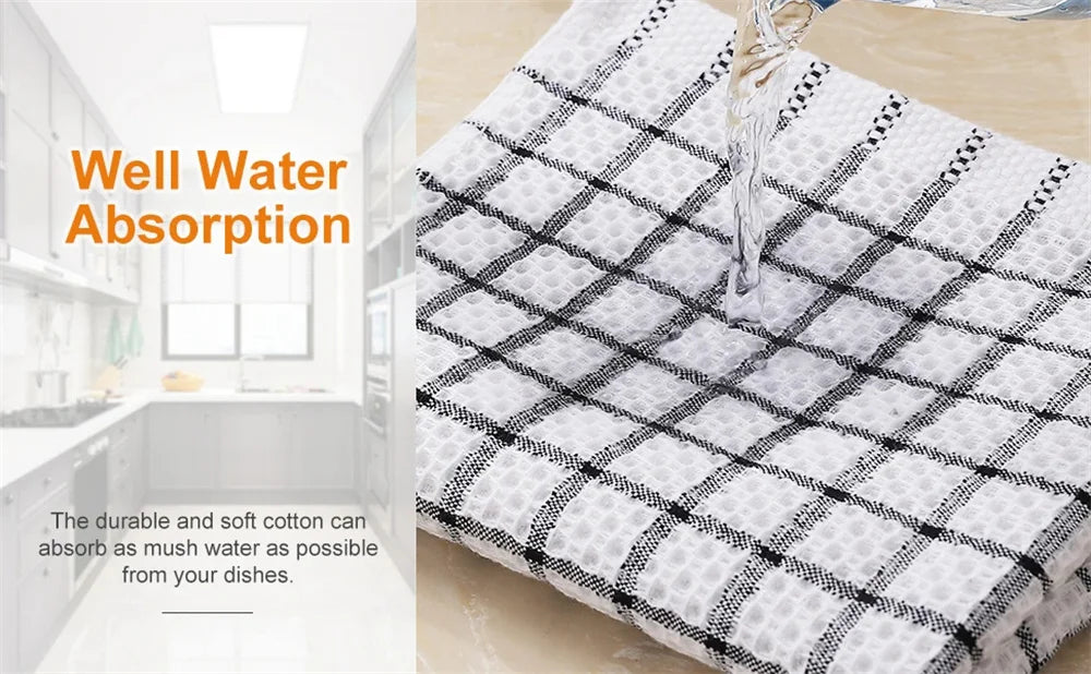 Homaxy 100% coton serviette de cuisine torchon doux Super absorbant chiffons de cuisine nettoyage à domicile serviette à récurer lavage de la vaisselle tissu