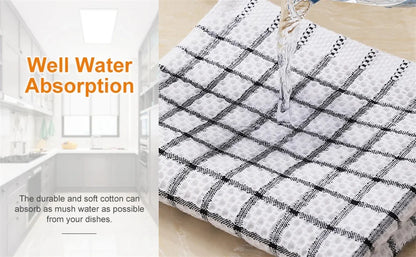 Homaxy 100% coton serviette de cuisine torchon doux Super absorbant chiffons de cuisine nettoyage à domicile serviette à récurer lavage de la vaisselle tissu