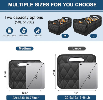 Organisateur de coffre de voiture pour SUV, organisateurs et rangement de voiture avec 6 poches, organisateur de coffre en Polyester imperméable pour accessoires de voiture