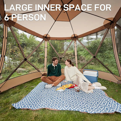 Tente Pop-up avec Moustiquaire pour le Camping 11,5 x 9,8 pi, Abri Instantané avec Filet, Abri Portable pour