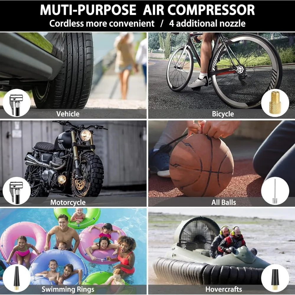 Démarreur de saut 6 en 1, 1800 ampères, avec compresseur d'air, gonfleur de pneus 260psi, batterie de voiture 12V, Pack de démarrage pour camion Aut