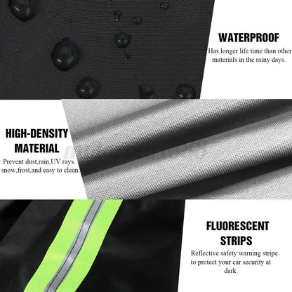 Qualité universelle SUV/berline couverture de voiture complète noir Durable extérieur imperméable soleil pluie neige Protection UV voiture fermeture éclair conception M-XXL