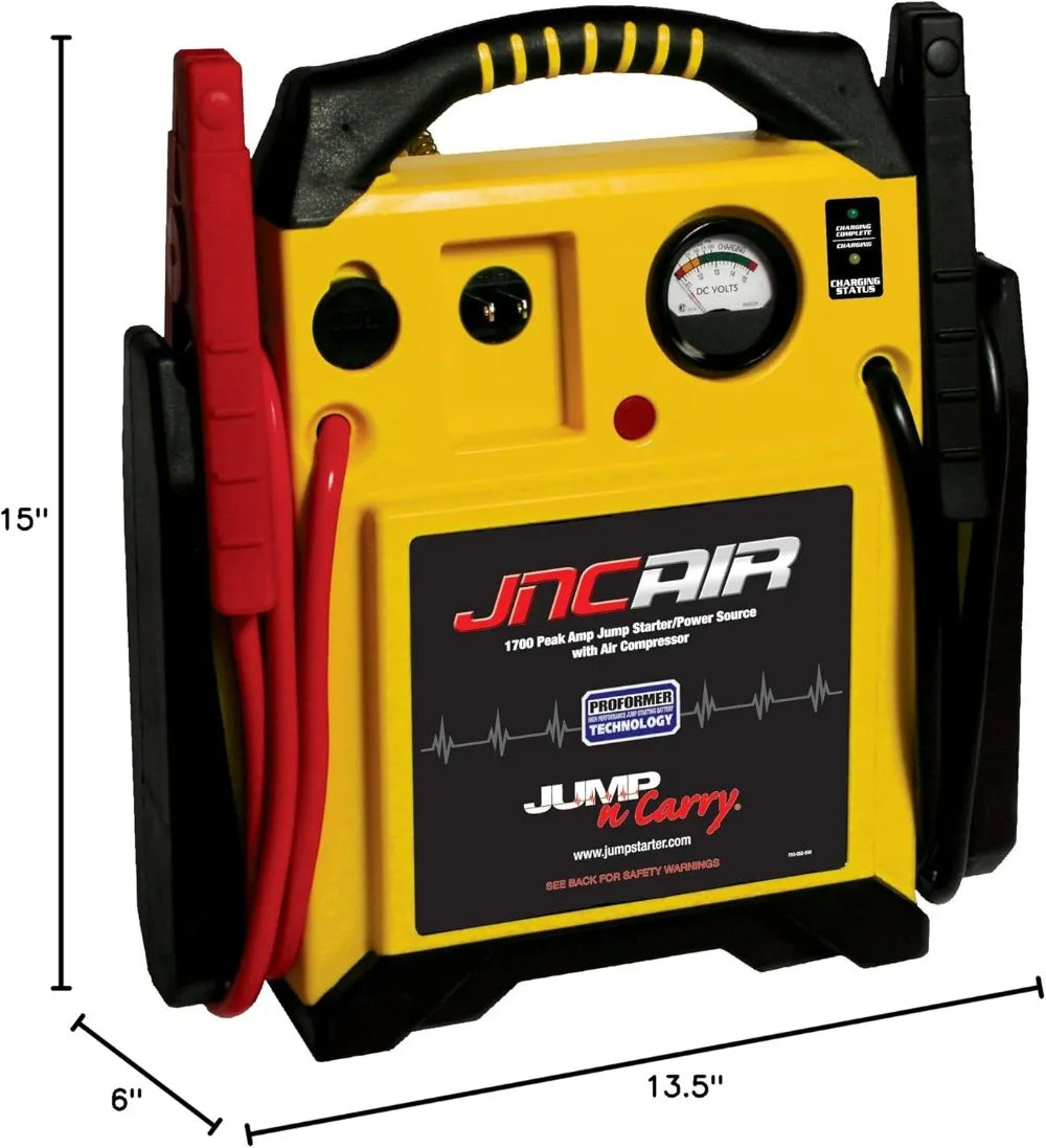 Démarreur de saut d'ampli de pointe 1700 avec compresseur d'air, propulseur de batterie de voiture Portable et gonfleur de pneus