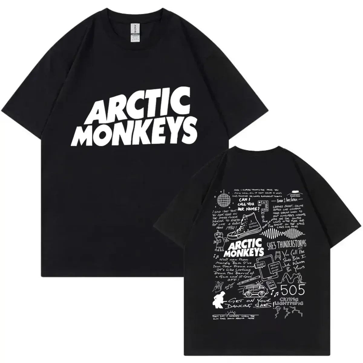 Arctic Monkey Lyrics Limited Design Graphic T Shirts pour femmes, T-shirt en coton, Rock Respzed, Harajuku, Hip Hop Trend Économie, Mode