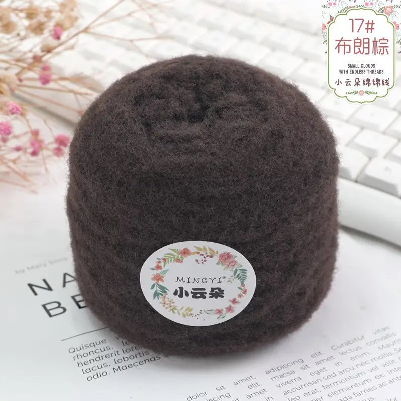 100g/boule 6 brins de fil de coton nuage tissé à la main bricolage gaufre écharpe chapeau bébé fil balle