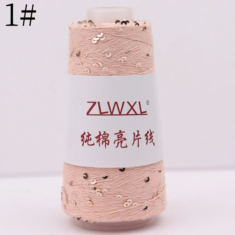   Блэк – fil de coton à paillettes, 100g, 800M, 3mm, décoration tricotée, crochet à la main, tricot jaune