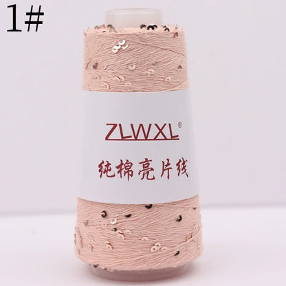   Блэк – fil de coton à paillettes, 100g, 800M, 3mm, décoration tricotée, crochet à la main, tricot jaune