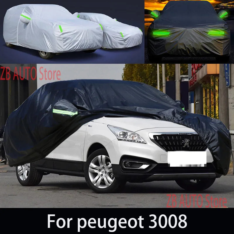 Pour peugeot 3008 Protection extérieure bâches de voiture complètes couverture de neige pare-soleil étanche à la poussière accessoires extérieurs de voiture