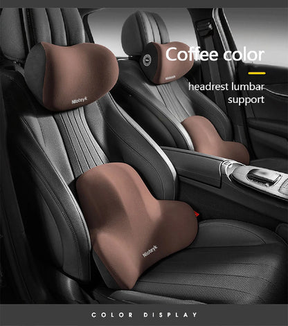 Oreiller de protection du cou de voiture en mousse à mémoire de forme, soutien lombaire pour le dos, coussin respirant pour appui-tête de voiture, soulage le Stress, oreiller de siège de voiture
